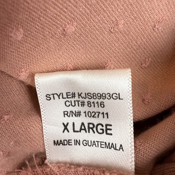 Gibson look women’s puff sleeves pink blouse XL preowned - Picture 4 of 9